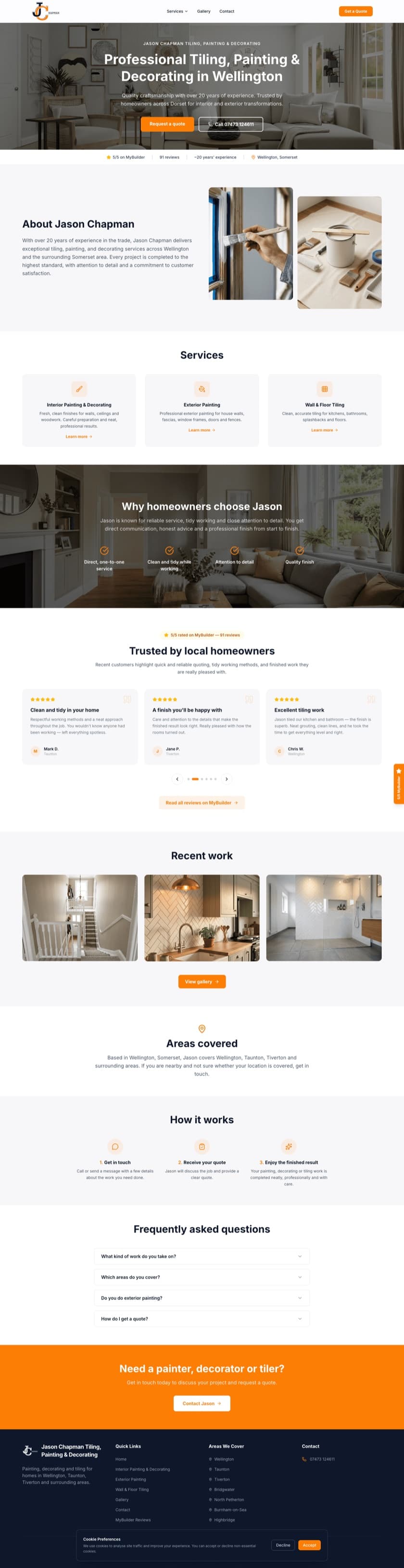The Chapman Decorations website, built by VDEV