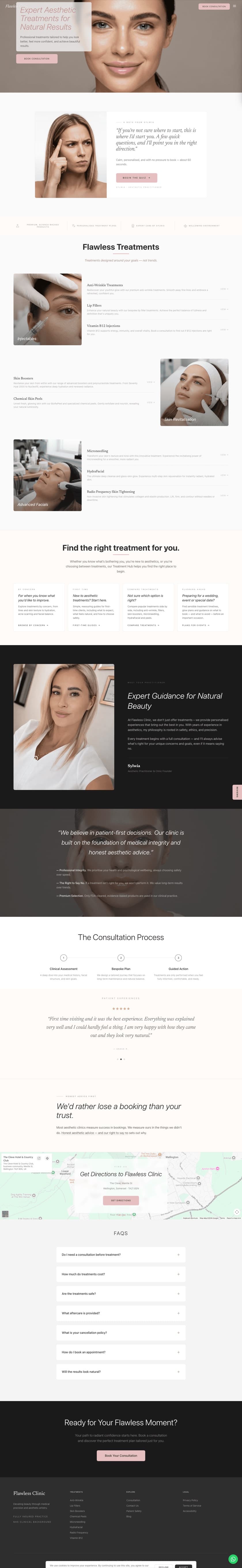 The Flawless Clinic website, built by VDEV